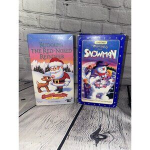 CHRISTMAS VTG RUDOLPH & MAGIC CITY OF THE SNOWMAN VHS LOT (2) KIDS CHILDREN'S